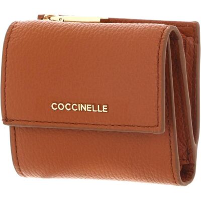 Coccinelle Damen, Portemonnaie, Metallic Soft Wallet Grained Leather, Braun Coccinelle Damen, Portemonnaie, Metallic Soft Wallet Grained Leather, Braun