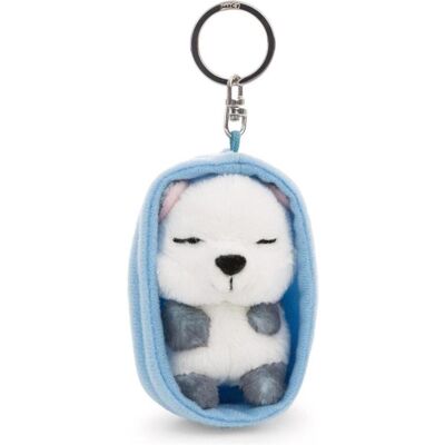 NICI, Unisex, Schlüsselanhänger, plush keychain sleeping polar fox 8 cm, Weiss, Blau NICI, Unisex, Schlüsselanhänger, plush keychain sleeping polar fox 8 cm, Weiss, Blau