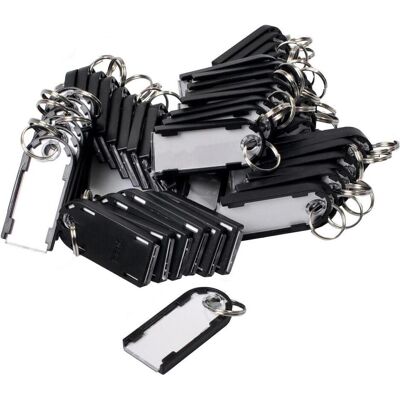 pavo, Schlüsselanhänger, Schlüsselanhänger, magnetisch, schwarz, 50er Pack mit permanent sichtbarem Beschriftungsfeld, magne, Schwarz pavo, Schlüsselanhänger, Schlüsselanhänger, magnetisch, schwarz, 50er Pack mit permanent sichtbarem Beschriftungsfeld, magne, Schwarz