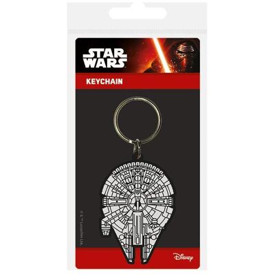 Pyramid Schlüsselanhänger, Star Wars Rubber Schlüsselanhänger Millennium Falcon 6 cm, Schwarz, Weiss Pyramid Schlüsselanhänger, Star Wars Rubber Schlüsselanhänger Millennium Falcon 6 cm, Schwarz, Weiss