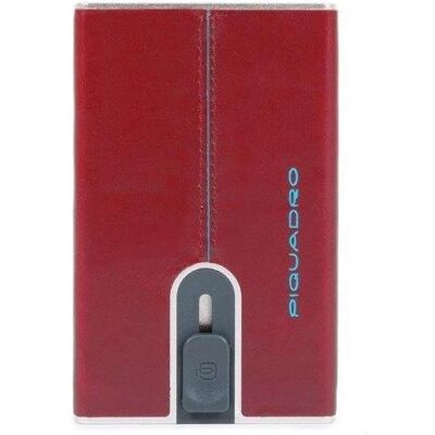 Piquadro, Herren, Portemonnaie, Blue Square, Leather Card Holder, Square Sliding System with Mone, Rot Piquadro, Herren, Portemonnaie, Blue Square, Leather Card Holder, Square Sliding System with Mone, Rot