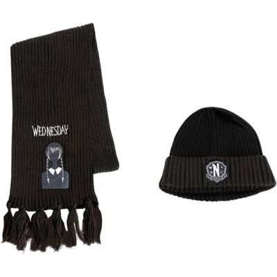 Cerda, Mädchen, Mütze, MERCREDI - Set Bonnet Echarpe - 2 Pc, Grau, Schwarz, (One Size) Cerda, Mädchen, Mütze, MERCREDI - Set Bonnet Echarpe - 2 Pc, Grau, Schwarz, (One Size)
