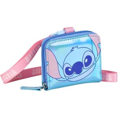 Disney Mädchen, Portemonnaie, Stitch Geldbörse mit Riemen, schillerndes Design, Blau und Rosa, Reissverschluss, Blau, Mehrfarbig, Rosa Disney Mädchen, Portemonnaie, Stitch Geldbörse mit Riemen, schillerndes Design, Blau und Rosa, Reissverschluss, Blau, Mehrfarbig, Rosa