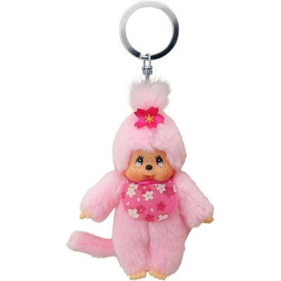 Monchhichi, Mädchen, Schlüsselanhänger, Sekiguchi 242467 Original Mädchen Kirschblüte, aus rosa Plüsch, mit Lätzchen und Zopf mit Blumen..., Mehrfarbig Monchhichi, Mädchen, Schlüsselanhänger, Sekiguchi 242467 Original Mädchen Kirschblüte, aus rosa Plüsch, mit Lätzchen und Zopf mit Blumen..., Mehrfarbig