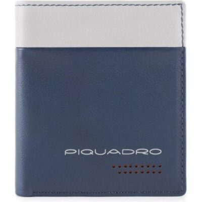Piquadro, Herren, Portemonnaie, Urban, Leather Wallet, Credit Card Case, In Blue Grey, For Men, Grau, Blau Piquadro, Herren, Portemonnaie, Urban, Leather Wallet, Credit Card Case, In Blue Grey, For Men, Grau, Blau