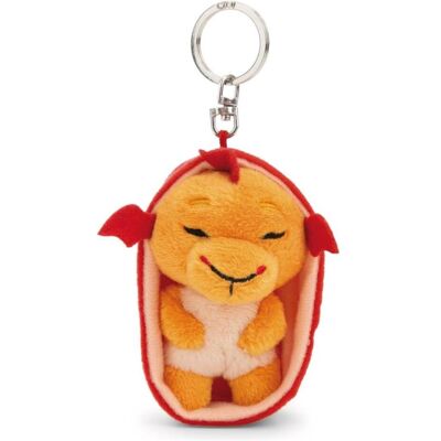 NICI, Unisex, Schlüsselanhänger, plush keychain sleeping dragon orange 8 cm, Rot, Orange, Mehrfarbig NICI, Unisex, Schlüsselanhänger, plush keychain sleeping dragon orange 8 cm, Rot, Orange, Mehrfarbig