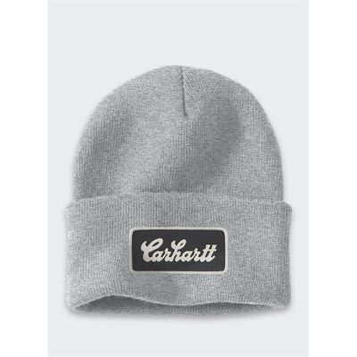 Carhartt, Unisex, Mütze, Beanie mit Script-Patch, Heather Grey, Grau, (One Size) Carhartt, Unisex, Mütze, Beanie mit Script-Patch, Heather Grey, Grau, (One Size)