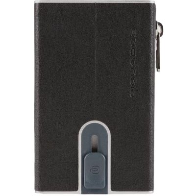 Piquadro, Herren, Portemonnaie, Leather Card Holder, Square Sliding System, PP5585B3R, Schwarz Piquadro, Herren, Portemonnaie, Leather Card Holder, Square Sliding System, PP5585B3R, Schwarz