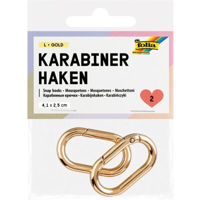 Folia, Schlüsselanhänger, Karabinerhaken L 4.1x2.5cm, Gold Folia, Schlüsselanhänger, Karabinerhaken L 4.1x2.5cm, Gold