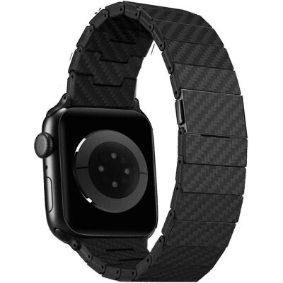 Pitaka Gliederarmband aus echtem Carbon Black (22 mm, 24 mm, Carbonfaser, Karbonfaser), Uhrenarmband, Schwarz, Grau Pitaka Gliederarmband aus echtem Carbon Black (22 mm, 24 mm, Carbonfaser, Karbonfaser), Uhrenarmband, Schwarz, Grau