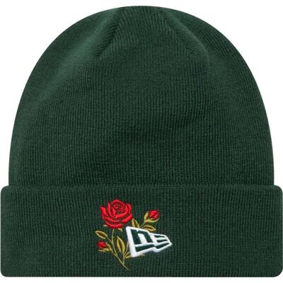 New Era, Unisex, Mütze, Strickmütze mit Rosen-Symbol und Bündchen, Grün New Era, Unisex, Mütze, Strickmütze mit Rosen-Symbol und Bündchen, Grün