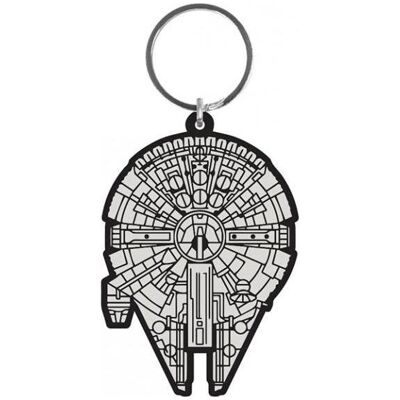 Pyramid Schlüsselanhänger, Star Wars Rubber Schlüsselanhänger Millennium Falcon 6 cm, Schwarz, Weiss Pyramid Schlüsselanhänger, Star Wars Rubber Schlüsselanhänger Millennium Falcon 6 cm, Schwarz, Weiss