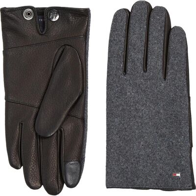 Tommy Hilfiger Herren, Handschuhe, Corporate-Lederhandschuhe für Herren, Grau, (M, S) Tommy Hilfiger Herren, Handschuhe, Corporate-Lederhandschuhe für Herren, Grau, (M, S)