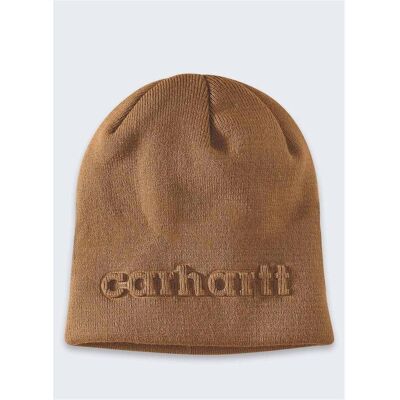Carhartt, Unisex, Mütze, Strickmütze mit Prägung in Braun, Braun Carhartt, Unisex, Mütze, Strickmütze mit Prägung in Braun, Braun
