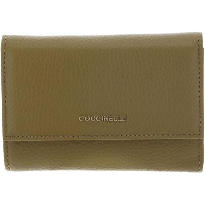 Coccinelle Damen, Portemonnaie, Metallic Soft Wallet Grainy Leather, Grün, Orange Coccinelle Damen, Portemonnaie, Metallic Soft Wallet Grainy Leather, Grün, Orange