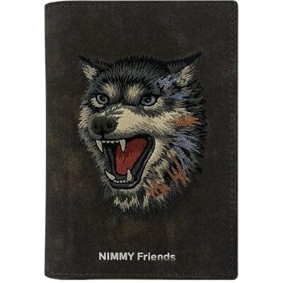 Nimmy, Herren, Portemonnaie, Passport case wallet Raptor Wolf brown, Braun Nimmy, Herren, Portemonnaie, Passport case wallet Raptor Wolf brown, Braun