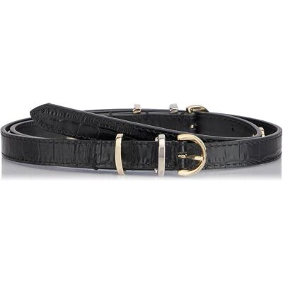 Pinko, Damen, Gürtel, Jackson Riem H1,5 ST.Kokos mit Metallösen, Schwarz, Gold Pinko, Damen, Gürtel, Jackson Riem H1,5 ST.Kokos mit Metallösen, Schwarz, Gold
