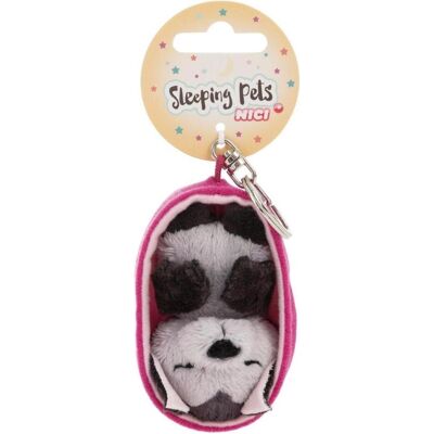NICI, Unisex, Schlüsselanhänger, plush keychain sleeping bat 8 cm, Pink, Grau NICI, Unisex, Schlüsselanhänger, plush keychain sleeping bat 8 cm, Pink, Grau