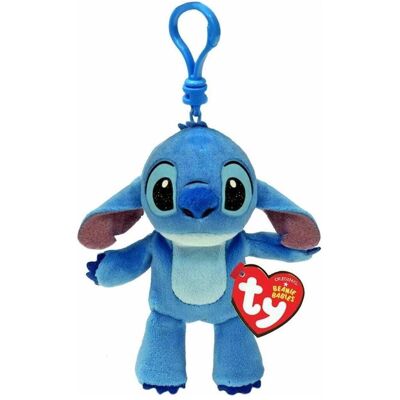 Ty, Schlüsselanhänger, Disney Stitch - Beanie Boos Clip - Schlüsselanhänger - ca. 10 cm, Blau Ty, Schlüsselanhänger, Disney Stitch - Beanie Boos Clip - Schlüsselanhänger - ca. 10 cm, Blau