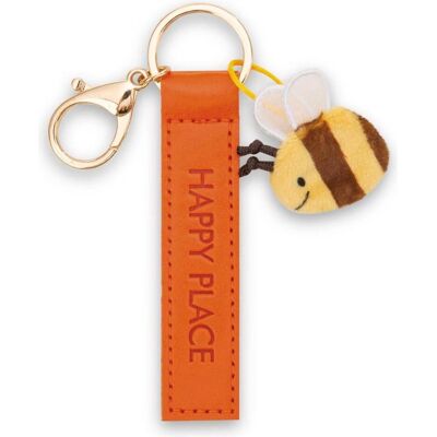 Magni, Unisex, Schlüsselanhänger, NICI Schlüsselanhänger Happy Place Kunstlederband mit Biene orange 10cm, Gelb, Orange Magni, Unisex, Schlüsselanhänger, NICI Schlüsselanhänger Happy Place Kunstlederband mit Biene orange 10cm, Gelb, Orange