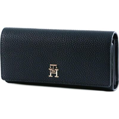 Tommy Hilfiger Damen, Portemonnaie, TH Emblem Flap Wallet, Blau Tommy Hilfiger Damen, Portemonnaie, TH Emblem Flap Wallet, Blau