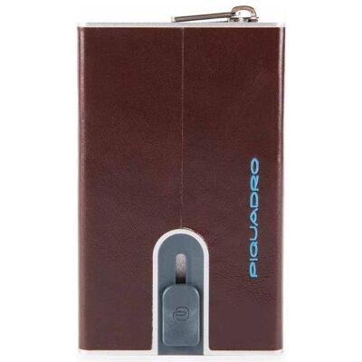 Piquadro, Herren, Portemonnaie, Blue Square, Leather Card Holder, Square Sliding System with Zipp, Braun, Blau Piquadro, Herren, Portemonnaie, Blue Square, Leather Card Holder, Square Sliding System with Zipp, Braun, Blau