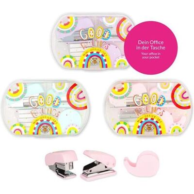 Trendhaus, Schreibtisch Accessoire, Office-Set 3-fach Good Feelings sortiert Trendhaus, Schreibtisch Accessoire, Office-Set 3-fach Good Feelings sortiert
