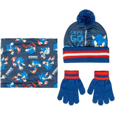 Disney Jungen, Mütze, 3 Satz Stücke Snood Sonic, Blau Disney Jungen, Mütze, 3 Satz Stücke Snood Sonic, Blau