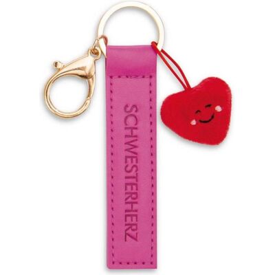 Magni, Unisex, Schlüsselanhänger, NICI Schlüsselanhänger Schwesterherz Kunstlederband mit Herz pink 10cm, Pink, Mehrfarbig, Rot Magni, Unisex, Schlüsselanhänger, NICI Schlüsselanhänger Schwesterherz Kunstlederband mit Herz pink 10cm, Pink, Mehrfarbig, Rot