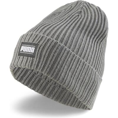 Puma Damen, Mütze, Ribbed Classic Cuff Beanie, Grau Puma Damen, Mütze, Ribbed Classic Cuff Beanie, Grau