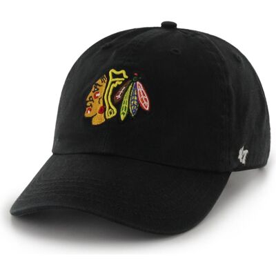 47 Brand, Herren, Cap, Relaxed Fit Clean Up Chicago Blackhawks, Schwarz, (One Size) 47 Brand, Herren, Cap, Relaxed Fit Clean Up Chicago Blackhawks, Schwarz, (One Size)