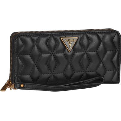 Guess Damen, Portemonnaie, Langbörse Elenia Large Zip Around, Schwarz Guess Damen, Portemonnaie, Langbörse Elenia Large Zip Around, Schwarz