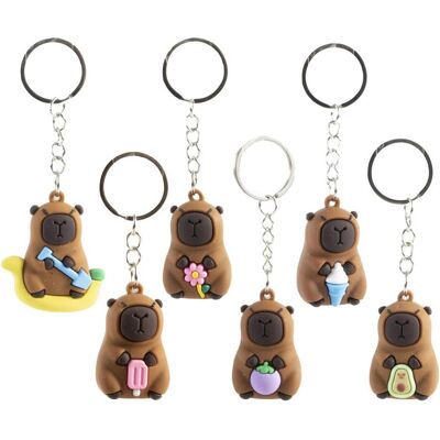 Jono Toys, Schlüsselanhänger, Capybara-Schlüsselanhänger – 4 cm, Mehrfarbig Jono Toys, Schlüsselanhänger, Capybara-Schlüsselanhänger – 4 cm, Mehrfarbig