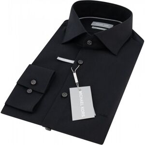 Michael Kors, Herren, Hemden, POPLIN STRETCH SLIM SHIRT BLACK MD0MD90425 001 40 42, Schwarz, (42) Michael Kors, Herren, Hemden, POPLIN STRETCH SLIM SHIRT BLACK MD0MD90425 001 40 42, Schwarz, (42)