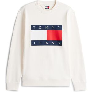 Tommy Jeans, Herren, Pullover, Tjm Reg Big Flag Cneck Ext, Weiss, (XS) Tommy Jeans, Herren, Pullover, Tjm Reg Big Flag Cneck Ext, Weiss, (XS)