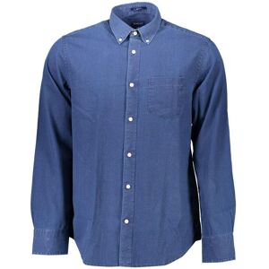 GANT, Herren, Hemden, Blue Cotton Men Shirt, Blau, (S) GANT, Herren, Hemden, Blue Cotton Men Shirt, Blau, (S)