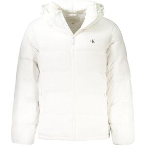 Calvin Klein Jeans, Herren, Winterjacken, Ls Nylon Zip Off Hood Down Puffe, Weiss, (L) Calvin Klein Jeans, Herren, Winterjacken, Ls Nylon Zip Off Hood Down Puffe, Weiss, (L)