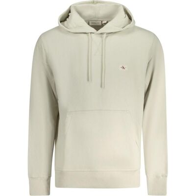 Calvin Klein Jeans, Herren, Pullover, Woven Label Hoodie, Beige, (L) Calvin Klein Jeans, Herren, Pullover, Woven Label Hoodie, Beige, (L)