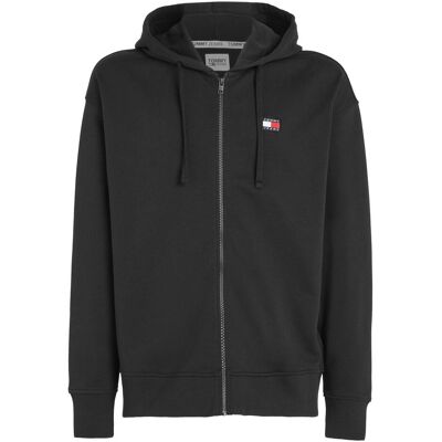 Tommy Hilfiger Herren, Pullover, Tjm Rlx Badge Zipthru, Schwarz, (M) Tommy Hilfiger Herren, Pullover, Tjm Rlx Badge Zipthru, Schwarz, (M)