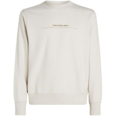 Calvin Klein Jeans, Herren, Pullover, Minimal Logo Crew Neck, Grau, (XL) Calvin Klein Jeans, Herren, Pullover, Minimal Logo Crew Neck, Grau, (XL)