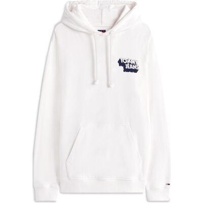 Tommy Jeans, Herren, Pullover, Tjm Stack Back Logo Hoodie Ext, Weiss, (L) Tommy Jeans, Herren, Pullover, Tjm Stack Back Logo Hoodie Ext, Weiss, (L)
