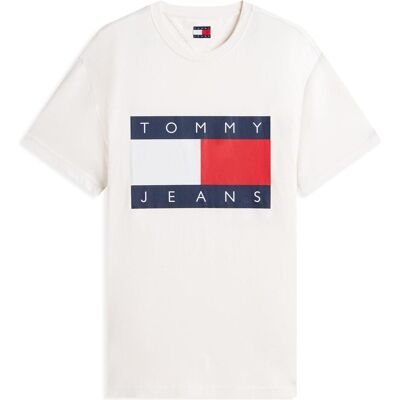 Tommy Jeans, Herren, Shirts, Tjm Reg Big Flag Ss Tee Ext, Weiss, (S) Tommy Jeans, Herren, Shirts, Tjm Reg Big Flag Ss Tee Ext, Weiss, (S)