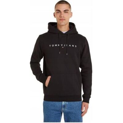 Tommy Jeans, Herren, Pullover, Tjm Reg Linear Logo Hoodie Ext, Schwarz, (XL) Tommy Jeans, Herren, Pullover, Tjm Reg Linear Logo Hoodie Ext, Schwarz, (XL)