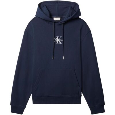 Calvin Klein Jeans, Herren, Pullover, Ls Eu 350terry Micro Monologo Ho, Blau, (M) Calvin Klein Jeans, Herren, Pullover, Ls Eu 350terry Micro Monologo Ho, Blau, (M)
