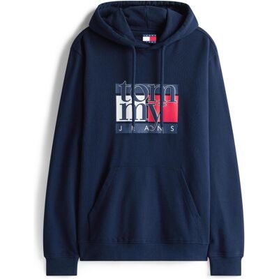 Tommy Jeans, Herren, Pullover, Tjm Reg Rwb Flag Hoodie Ext, Blau, (XL) Tommy Jeans, Herren, Pullover, Tjm Reg Rwb Flag Hoodie Ext, Blau, (XL)