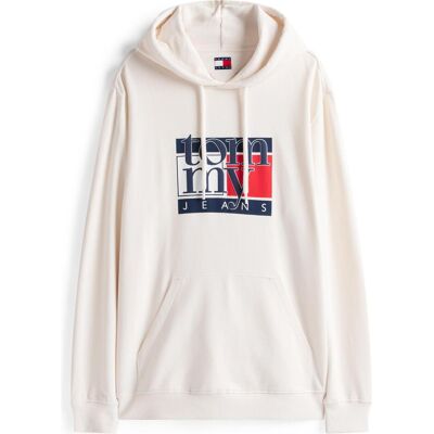 Tommy Jeans, Herren, Pullover, Tjm Reg Rwb Flag Hoodie Ext, Weiss, (L) Tommy Jeans, Herren, Pullover, Tjm Reg Rwb Flag Hoodie Ext, Weiss, (L)
