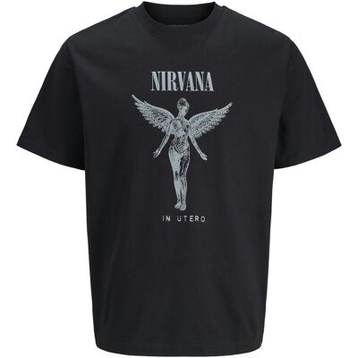 Jack & Jones, Herren, Shirts, Jprblunirvana Ss Tee, Schwarz, (XL, XXL) Jack & Jones, Herren, Shirts, Jprblunirvana Ss Tee, Schwarz, (XL, XXL)