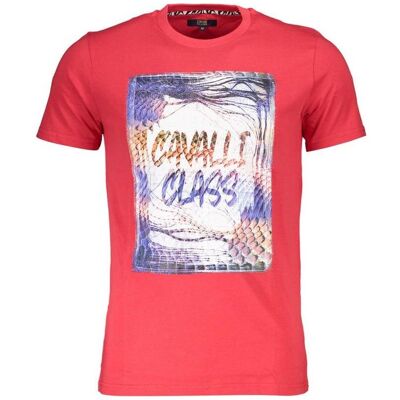 Cavalli Class, Herren, Shirts, Rosso Cotton Mens T-Shirt, Rot, (XXL) Cavalli Class, Herren, Shirts, Rosso Cotton Mens T-Shirt, Rot, (XXL)