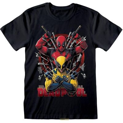 Heroes Inc, Herren, Shirts, Deadpool 'Weapons' (Schwarz) T-Shirt (Gross), Schwarz, (L) Heroes Inc, Herren, Shirts, Deadpool 'Weapons' (Schwarz) T-Shirt (Gross), Schwarz, (L)