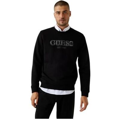 Guess Herren, Pullover, Schwarzes Basic-Sweatshirt für Herren, Schwarz, (M) Guess Herren, Pullover, Schwarzes Basic-Sweatshirt für Herren, Schwarz, (M)